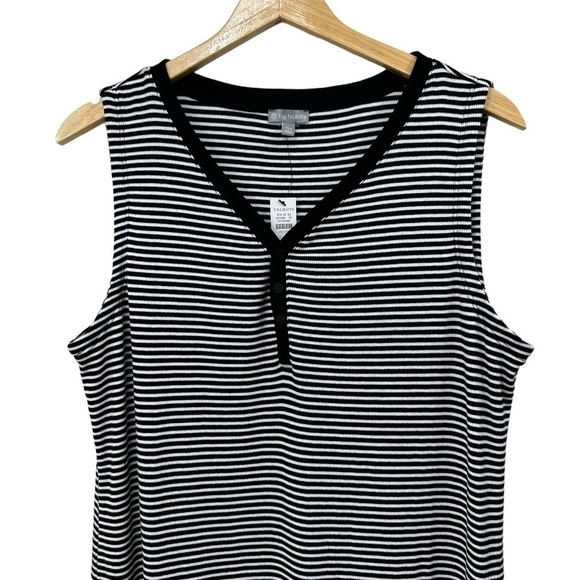 Talbots Stripe Sleeveless Henley Dress, PXL - Picture 5 of 12